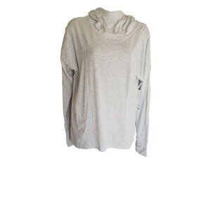 NWT 90°DEGREE BY REFLEX COWL NECK GREY HOODIE  LONG SLEEVE THUMBS HOLE  TOP SZ L